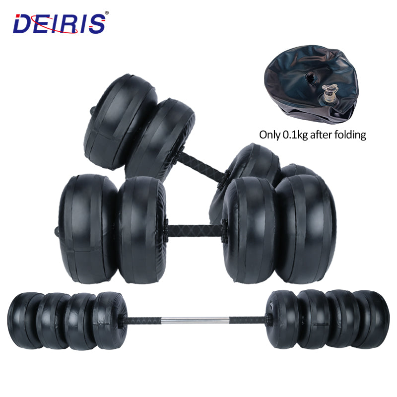 Deiris Water Filled Dumbbells Barbell 2 in 1 Set Adjustable Weights 30-35kg Portable Weightlifting Training Home Fitness Water Barbell