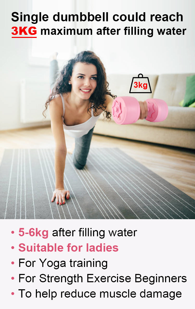 Deiris Women Dumbbells Adjustable 5-6 kg Water-filled Dumbbell Set Gym Home Exercise Lifting Equipment For Bodybuilding
