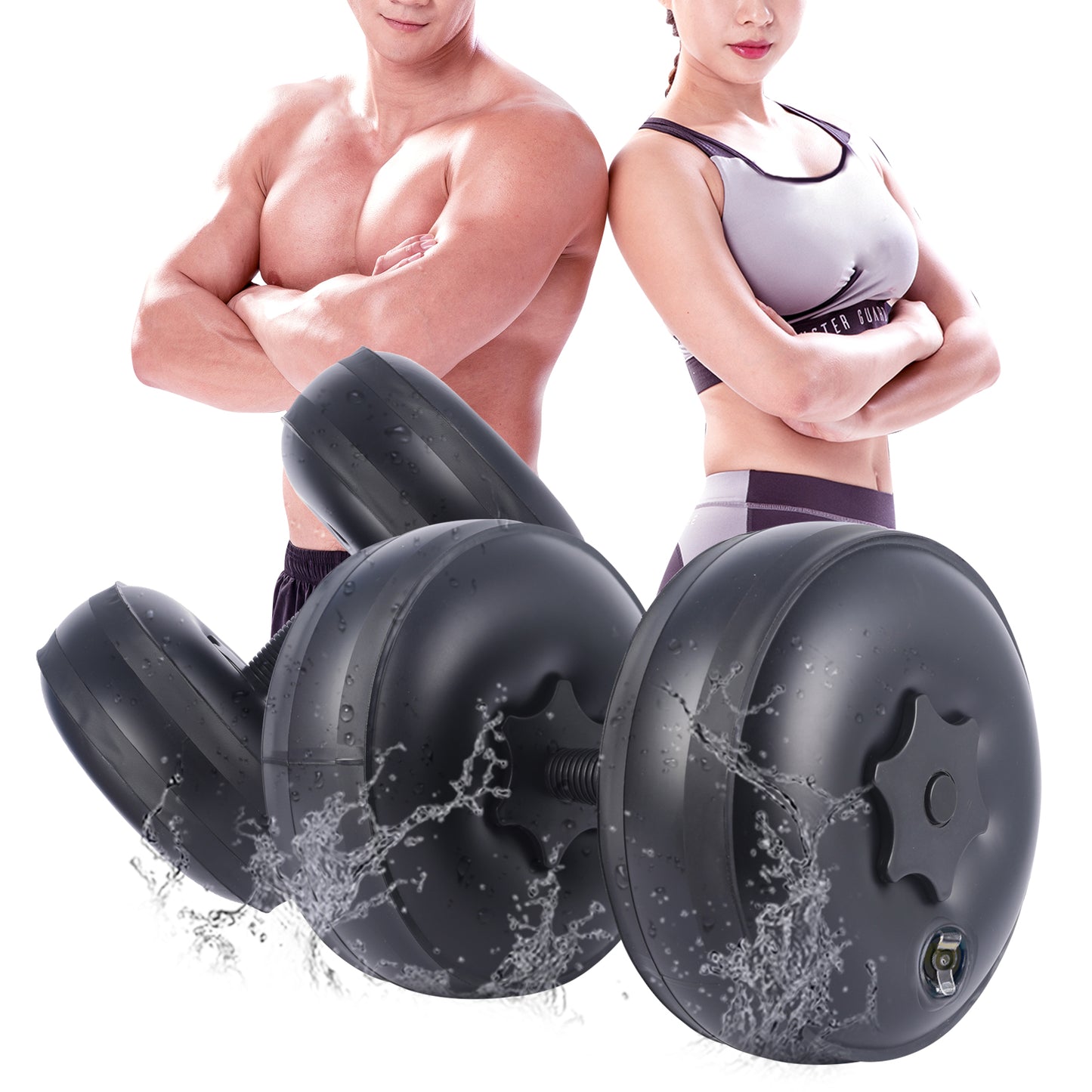 Deiris PVC Water-filled Dumbbell 8-10kg Adjustable Weight Use Home Gym Portable Adjustable Equipment Dumbbell Sets