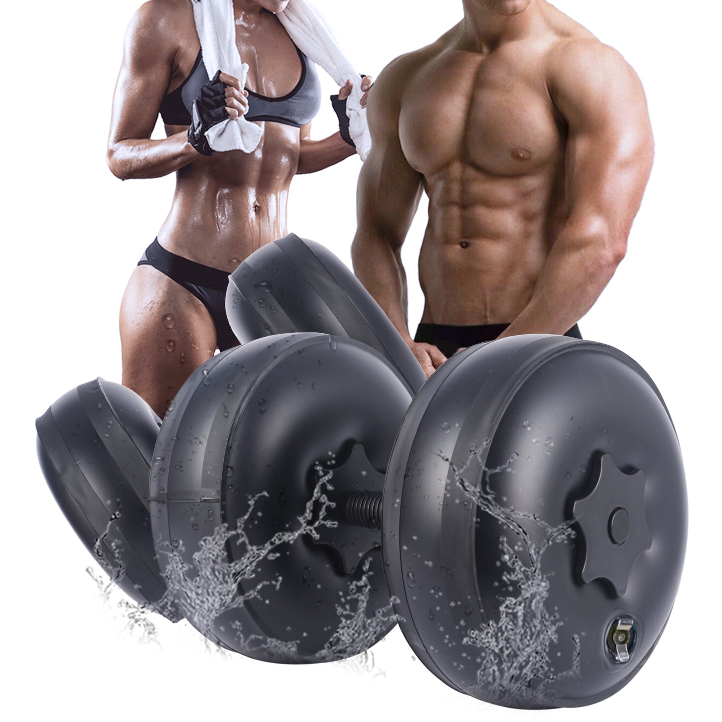 Deiris PVC Water-filled Dumbbell 8-10kg Adjustable Weight Use Home Gym Portable Adjustable Equipment Dumbbell Sets