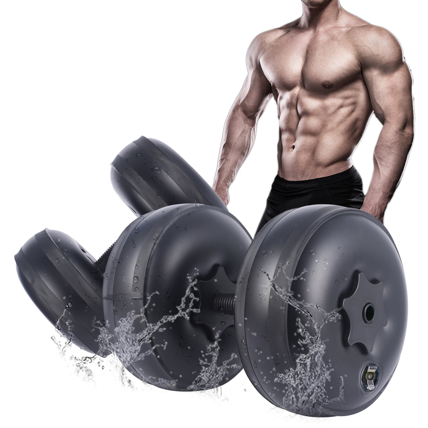 Deiris PVC Water-filled Dumbbell 8-10kg Adjustable Weight Use Home Gym Portable Adjustable Equipment Dumbbell Sets