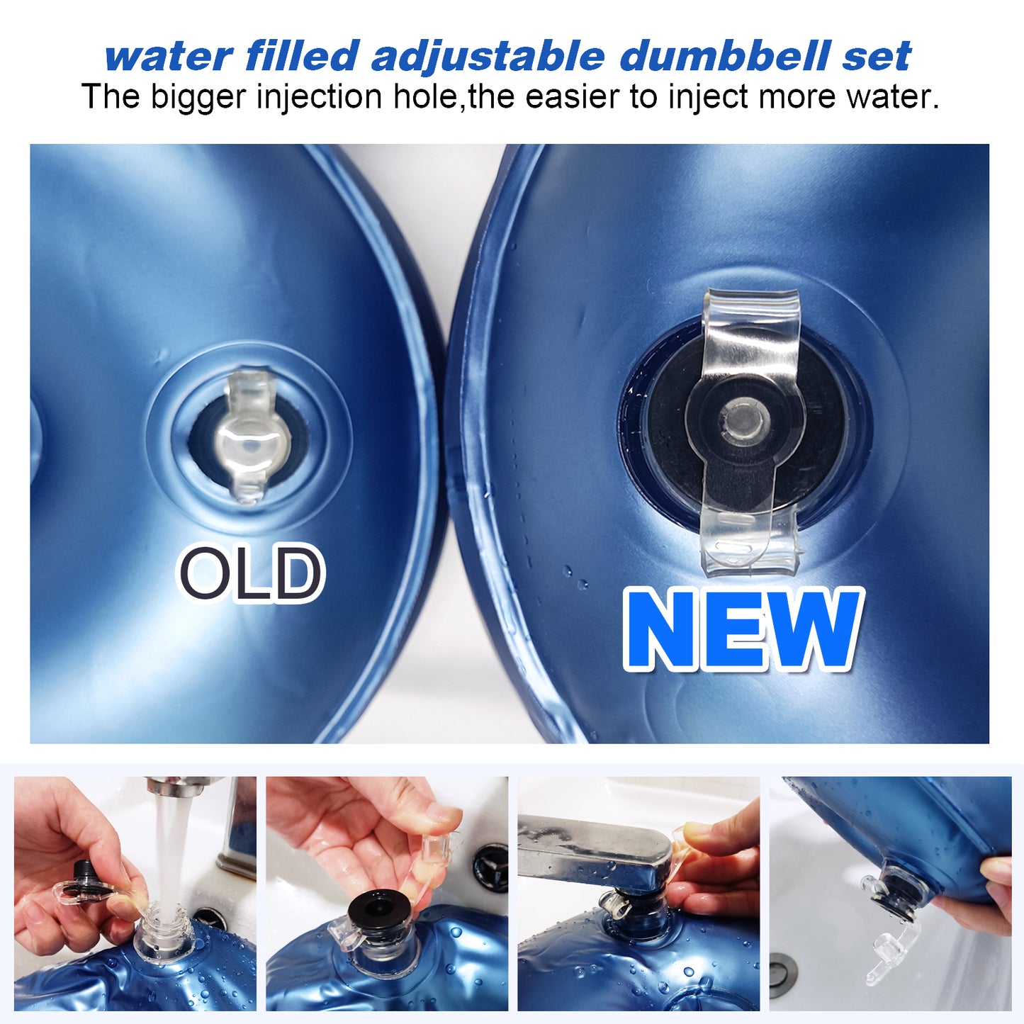 Deiris PVC Water-filled Dumbbell 8-10kg Adjustable Weight Use Home Gym Portable Adjustable Equipment Dumbbell Sets