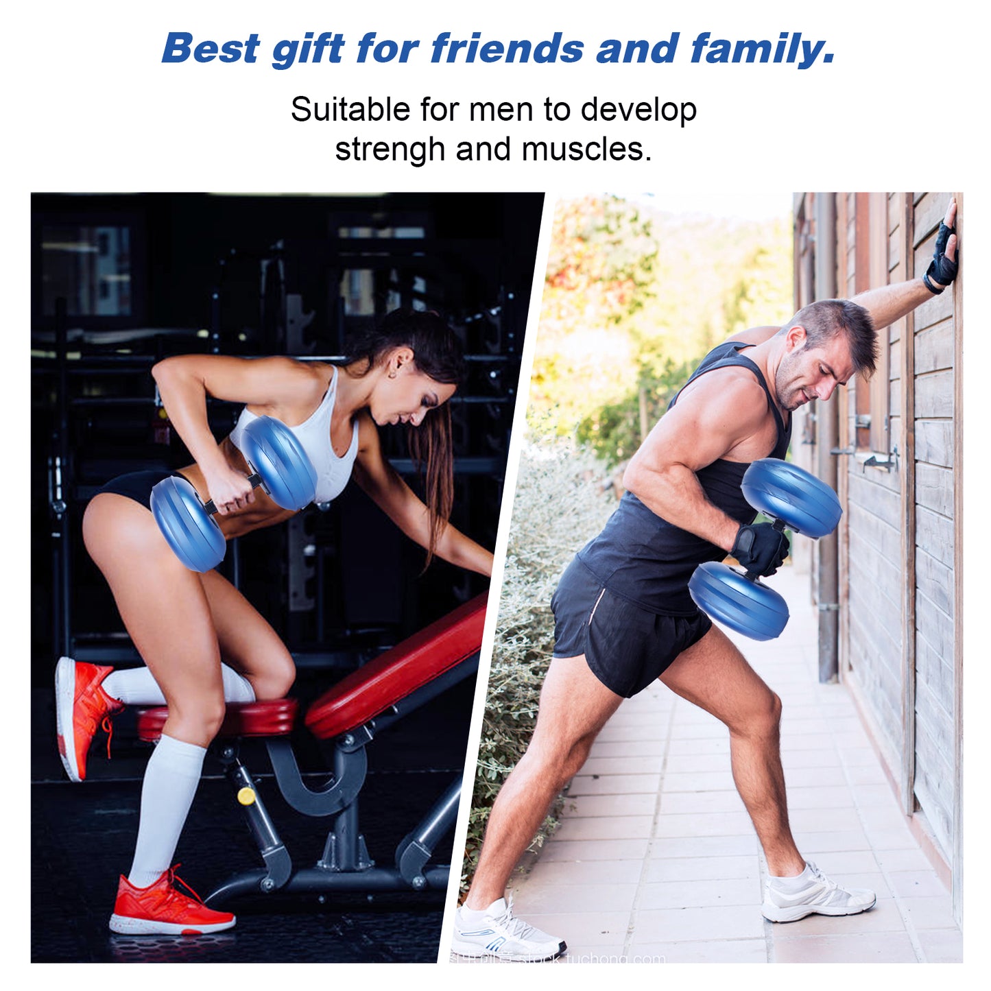 Deiris PVC Water-filled Dumbbell 8-10kg Adjustable Weight Use Home Gym Portable Adjustable Equipment Dumbbell Sets