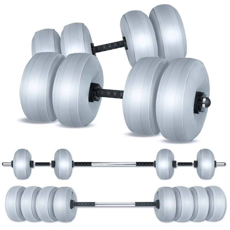 Deiris Water Filled Dumbbells Barbell 2 in 1 Set Adjustable Weights 30-35kg Portable Weightlifting Training Home Fitness Water Barbell