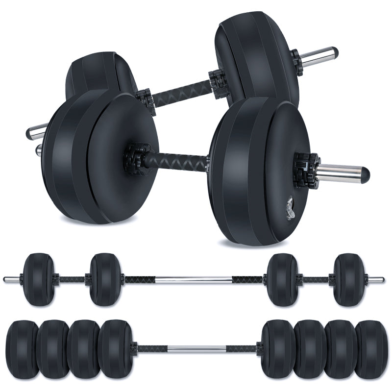 Deiris Water Filled Dumbbells Barbell 2 in 1 Set Adjustable Weights 30-35kg Portable Weightlifting Training Home Fitness Water Barbell