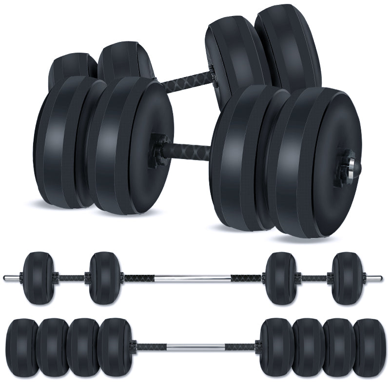 Deiris Water Filled Dumbbells Barbell 2 in 1 Set Adjustable Weights 30-35kg Portable Weightlifting Training Home Fitness Water Barbell