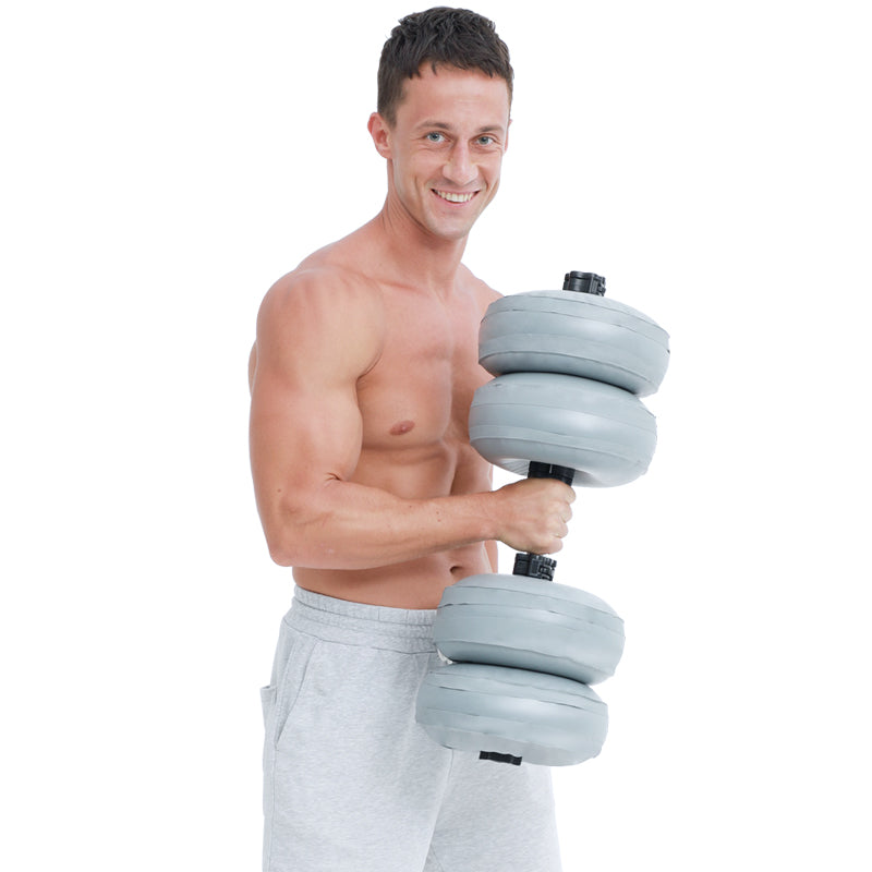 Deiris Water Filled Dumbbells Barbell 2 in 1 Set Adjustable Weights 30-35kg Portable Weightlifting Training Home Fitness Water Barbell