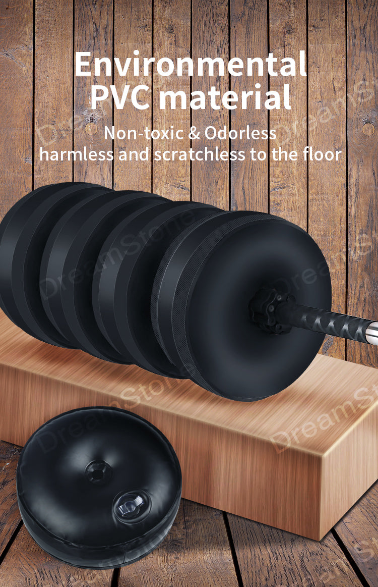 Deiris Water Filled Dumbbells Barbell 2 in 1 Set Adjustable Weights 30-35kg Portable Weightlifting Training Home Fitness Water Barbell