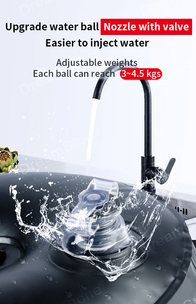 Deiris Water Filled Dumbbells Barbell 2 in 1 Set Adjustable Weights 30-35kg Portable Weightlifting Training Home Fitness Water Barbell