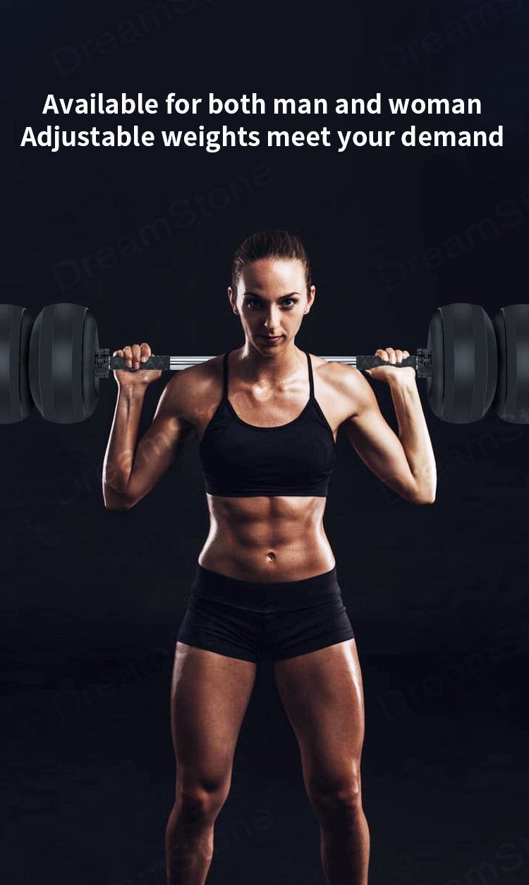 Deiris Water Filled Dumbbells Barbell 2 in 1 Set Adjustable Weights 30-35kg Portable Weightlifting Training Home Fitness Water Barbell