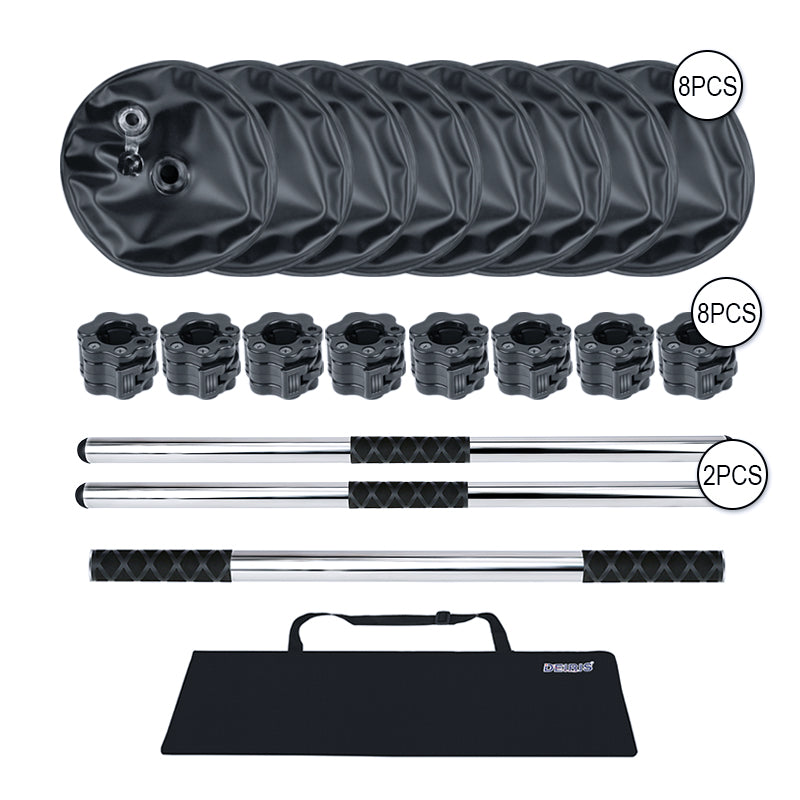 Deiris Water Filled Dumbbells Barbell 2 in 1 Set Adjustable Weights 30-35kg Portable Weightlifting Training Home Fitness Water Barbell