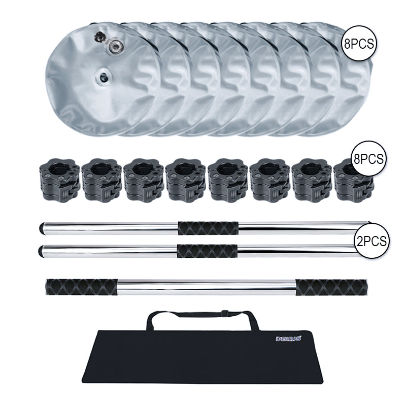 Deiris Water Filled Dumbbells Barbell 2 in 1 Set Adjustable Weights 30-35kg Portable Weightlifting Training Home Fitness Water Barbell