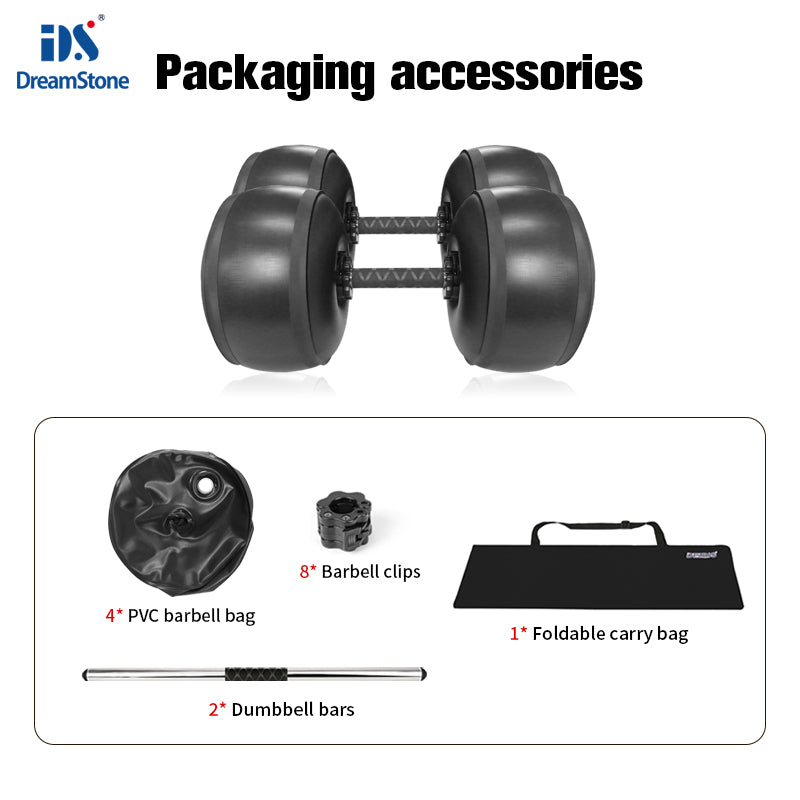 Deiris 25-30kg Dumbbells Home Portable Fitness Water-filled Dumbbell Portable Adjustable Water Weights Gym Training Dumbbell