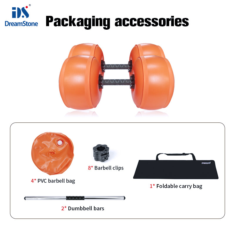 Deiris 25-30kg Dumbbells Home Portable Fitness Water-filled Dumbbell Portable Adjustable Water Weights Gym Training Dumbbell