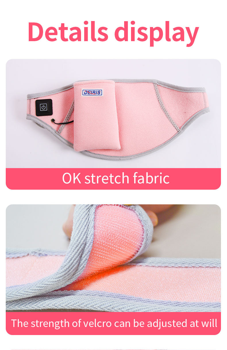 USB Electric Heating Waist Belt Adjustable Lumbar Heating Belly Warmer Waist Pink