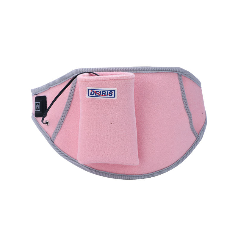 USB Electric Heating Waist Belt Adjustable Lumbar Heating Belly Warmer Waist Pink