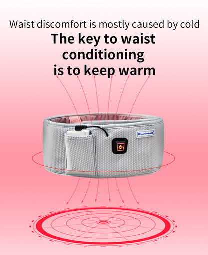 5V USB Electric Heating Waist Belt Adjustable Lumbar Heating Belly Warmer Waist