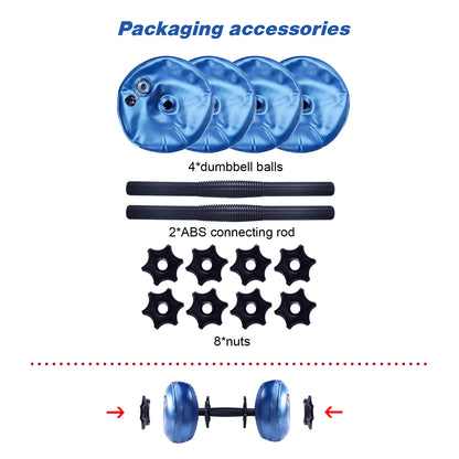 Deiris PVC Water-filled Dumbbell 8-10kg Adjustable Weight Use Home Gym Portable Adjustable Equipment Dumbbell Sets