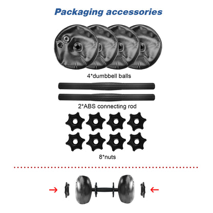 Deiris PVC Water-filled Dumbbell 8-10kg Adjustable Weight Use Home Gym Portable Adjustable Equipment Dumbbell Sets