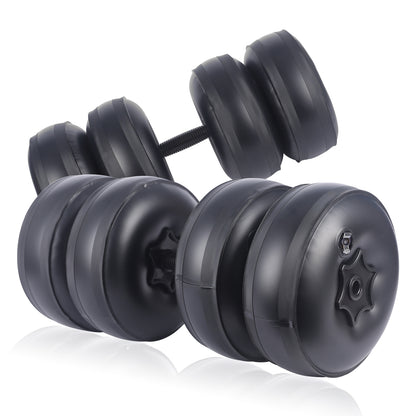 Deiris 20-25kg Portable Gym Home Water Dumbbell Set Weight Lifting Adjustable Weight Plastic Water Filled Fitness Dumbbells