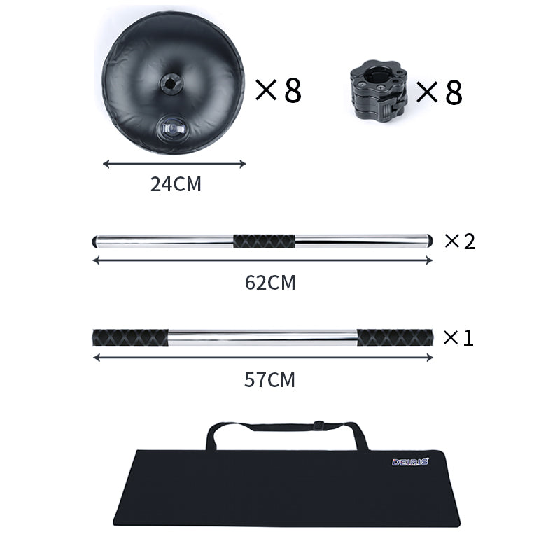 Deiris Water Filled Dumbbells Barbell 2 in 1 Set Adjustable Weights 30-35kg Portable Weightlifting Training Home Fitness Water Barbell