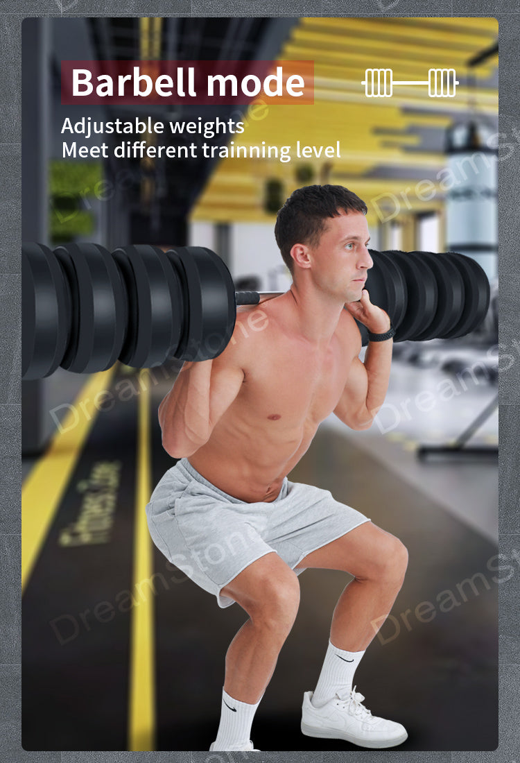Deiris Water Filled Dumbbells Barbell 2 in 1 Set Adjustable Weights 30-35kg Portable Weightlifting Training Home Fitness Water Barbell