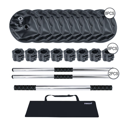 Deiris Water Filled Dumbbells Barbell 2 in 1 Set Adjustable Weights 30-35kg Portable Weightlifting Training Home Fitness Water Barbell