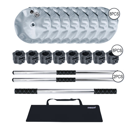 Deiris Water Filled Dumbbells Barbell 2 in 1 Set Adjustable Weights 30-35kg Portable Weightlifting Training Home Fitness Water Barbell