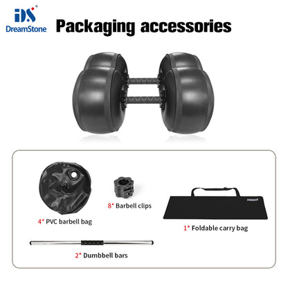 Deiris 25-30kg Dumbbells Home Portable Fitness Water-filled Dumbbell Portable Adjustable Water Weights Gym Training Dumbbell