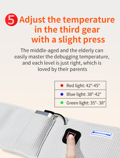 5V USB Electric Heating Waist Belt Adjustable Lumbar Heating Belly Warmer Waist