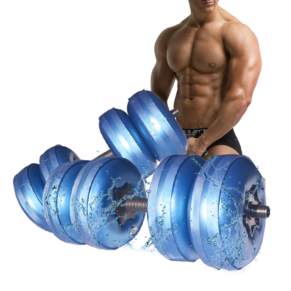 Deiris 20-25kg Portable Gym Home Water Dumbbell Set Weight Lifting Adjustable Weight Plastic Water Filled Fitness Dumbbells