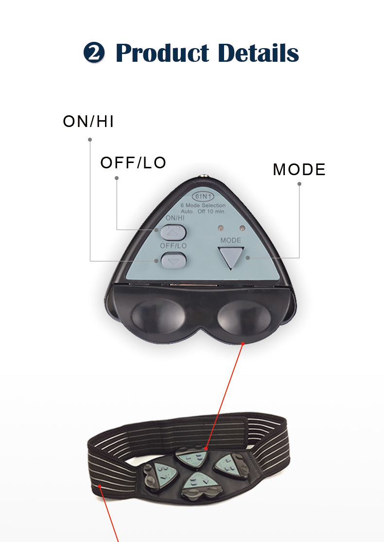 EMS Two-controller Four-controller Pulse Massage Belt Vibrating Waist Massager Support Waist Protector Adjustable Belt