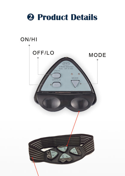 EMS Two-controller Four-controller Pulse Massage Belt Vibrating Waist Massager Support Waist Protector Adjustable Belt