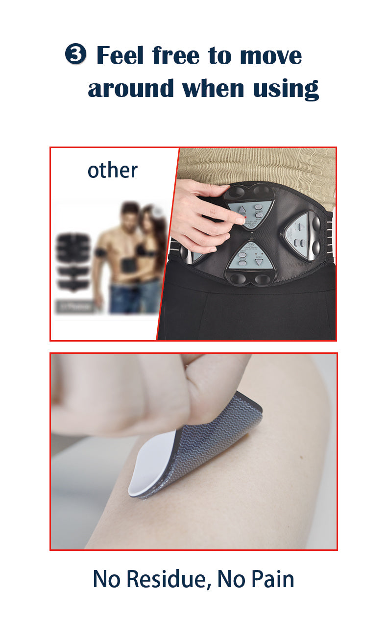 EMS Two-controller Four-controller Pulse Massage Belt Vibrating Waist Massager Support Waist Protector Adjustable Belt