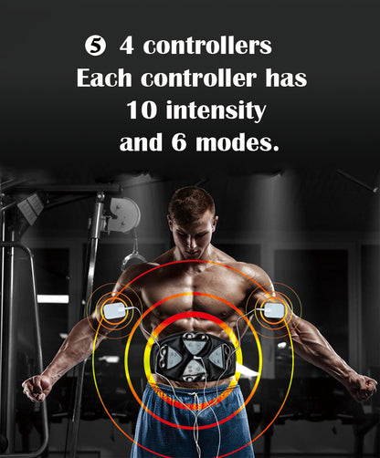 EMS Two-controller Four-controller Pulse Massage Belt Vibrating Waist Massager Support Waist Protector Adjustable Belt