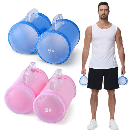 10lbs Water Weights Dumbbell Portable Outdoor Exercise Fitness Water Dumbbell Training Adjustable Water Filled Dumbbell