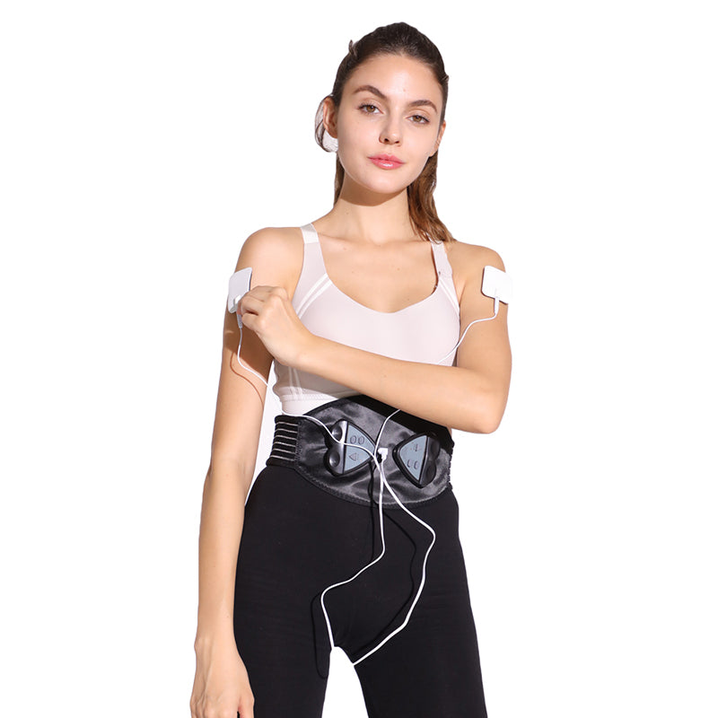 EMS Two-controller Four-controller Pulse Massage Belt Vibrating Waist Massager Support Waist Protector Adjustable Belt