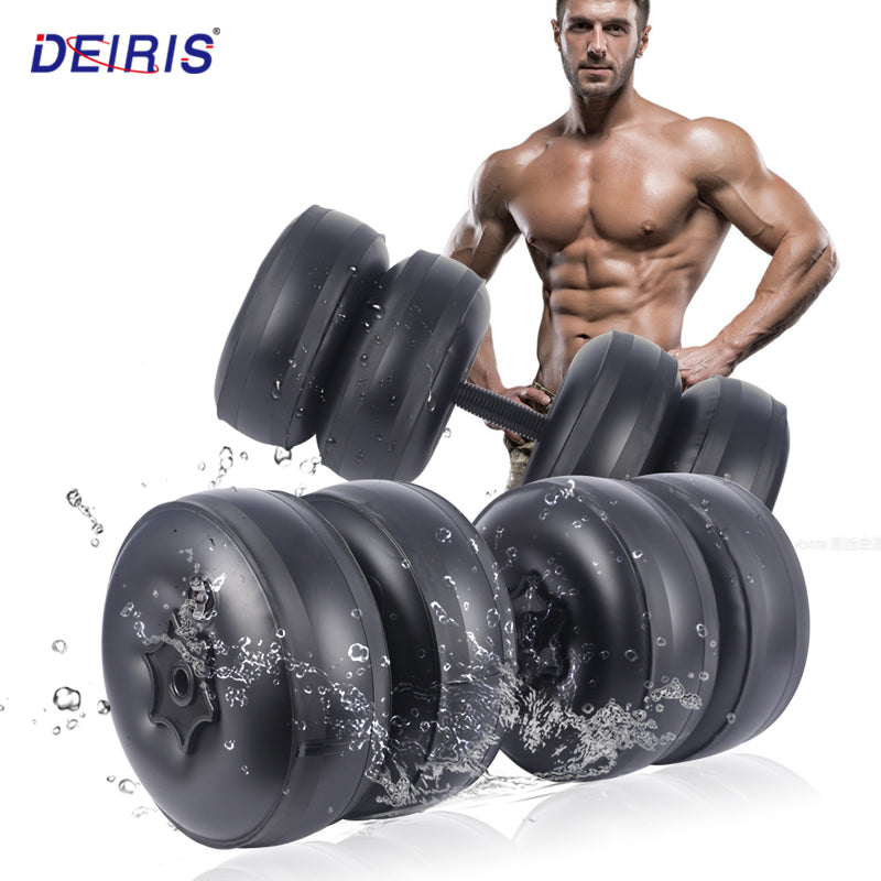 Deiris 20-25kg Portable Gym Home Water Dumbbell Set Weight Lifting Adjustable Weight Plastic Water Filled Fitness Dumbbells