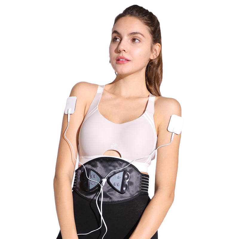 EMS Two-controller Four-controller Pulse Massage Belt Vibrating Waist Massager Support Waist Protector Adjustable Belt