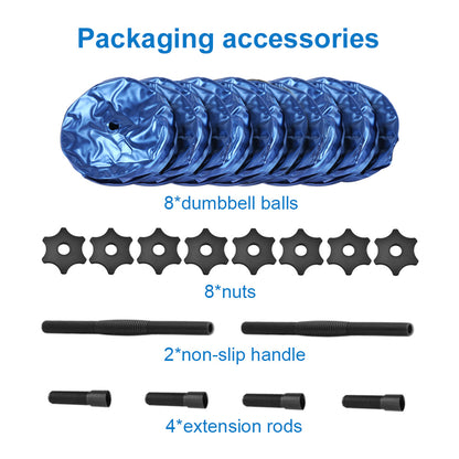 Deiris 20-25KG Water Filled Dumbbells Set Men Women Arm Muscle Training Gym Home Fitness Travel Adjustable Weights Dumbbells