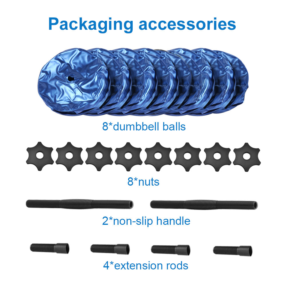 Deiris 20-25kg Portable Gym Home Water Dumbbell Set Weight Lifting Adjustable Weight Plastic Water Filled Fitness Dumbbells
