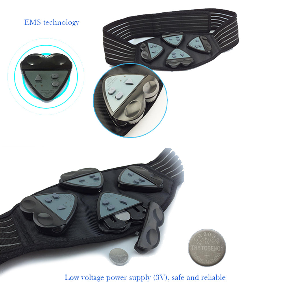 EMS Two-controller Four-controller Pulse Massage Belt Vibrating Waist Massager Support Waist Protector Adjustable Belt