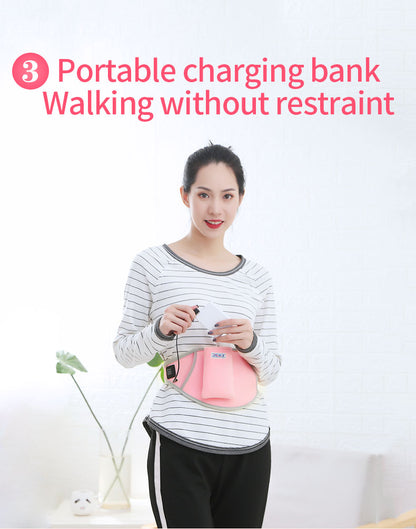 USB Electric Heating Waist Belt Adjustable Lumbar Heating Belly Warmer Waist Pink