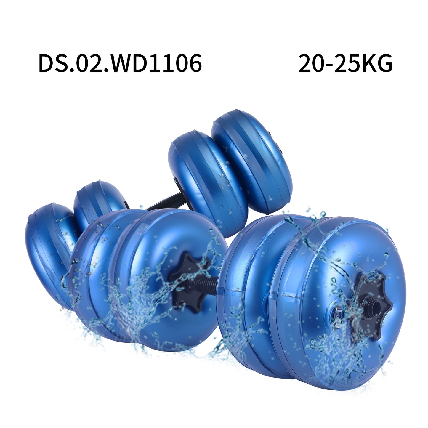 Deiris 20-25kg Portable Gym Home Water Dumbbell Set Weight Lifting Adjustable Weight Plastic Water Filled Fitness Dumbbells