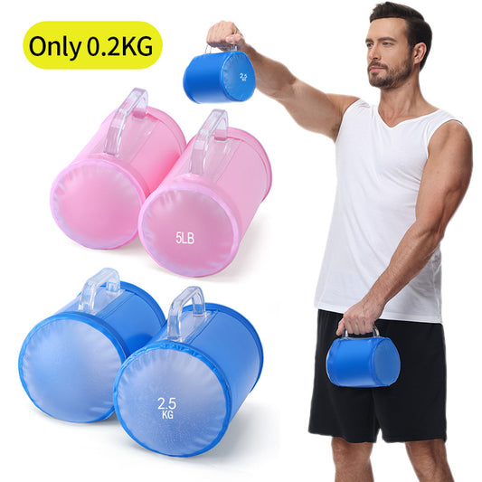 Deiris 4lb/10lb Water Filled Dumbbell Travel Training Water Weights Adjustable Yoga Fitness Portable Foldable Water Dumbbell